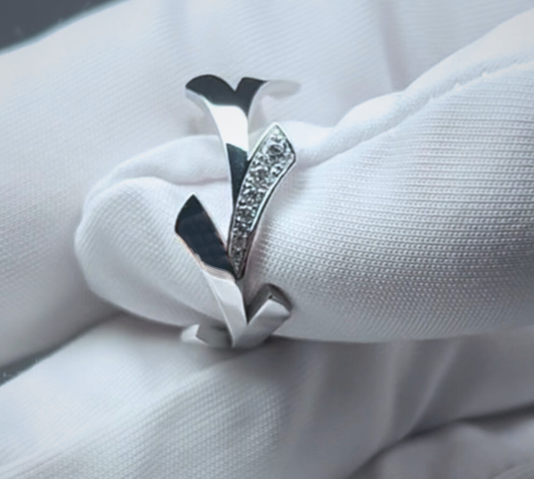 Bague Simplicity en Or Blanc et Diamants – Image 2